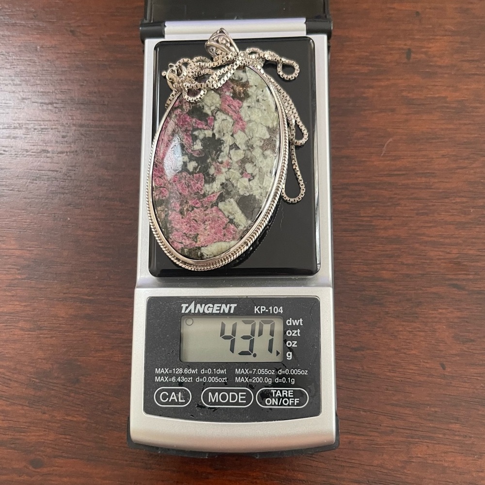 Natural Eudialyte Solid Sterling Silver Pendant A… - image 8